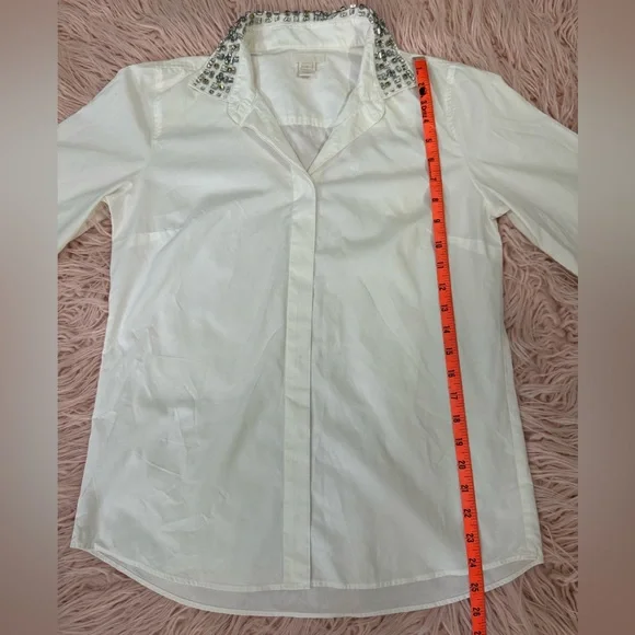 J. Crew Jewelled Collar Boy Blouse - Picture 8 of 12